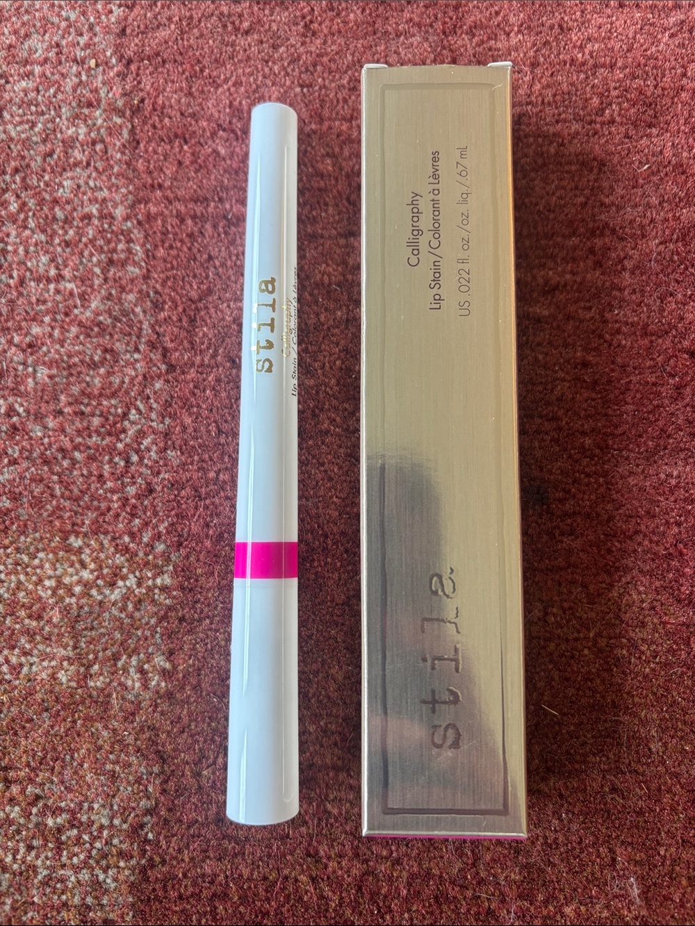 New - Stila 'Calligraphy' Lip Stain & Brush in Marie - Full Size